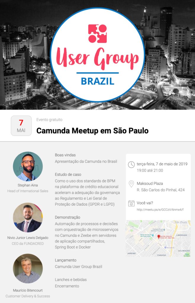 Flyer do evento em São Paulo.