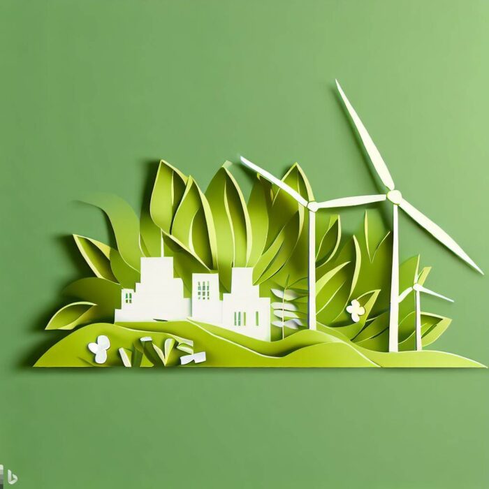 Green energy and environment paper cut - Criador de imagens do Bing